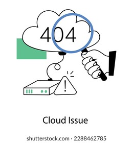 Examinar la ilustración plana más reciente del problema de la nube 