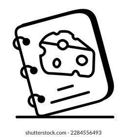 Browse the trendy doodle icon of cheese recipe