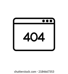 Browser with 404 error simple icon vector. Flat design.ai