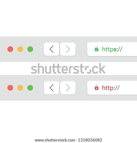 Browser Address Bars Showing Secure and Insecure Web Addresses - Mandatory Secure Browsing and Connections Trend Concept