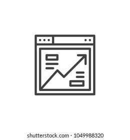 Browser analytics outline icon. linear style sign for mobile concept and web design. Online financial analytics simple line vector icon. Symbol, logo illustration. Pixel perfect vector graphics