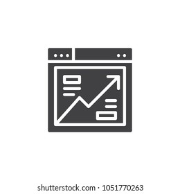 Browser analytics vector icon. filled flat sign for mobile concept and web design. Online financial analytics simple solid icon. Symbol, logo illustration. Pixel perfect vector graphics