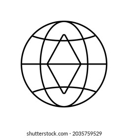 Browser application icon in the form of a line, vector browser application.