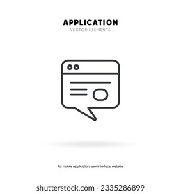 Browser application icon template. Line style flat vector icon for ui ux mobile app website