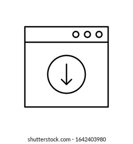 Browser  with  arrow and page, SEO icon. Simple line, outline vector elements of commerce icons for ui and ux, website or mobile application