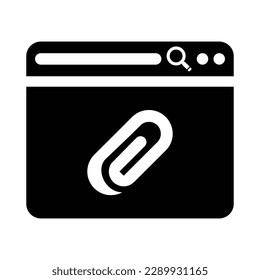 Browser Attachment Icon, Vector Graphics