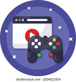 Browser Based Games Concept Vector Icon Design, Esports or mind sport Symbol, Electronic sports Equipment Sign, Video gaming hardware Stock illustration