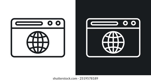 Schwarzweißsymbol des Browsers.