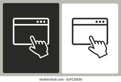 Browser - black and white icons. Vector illustration.