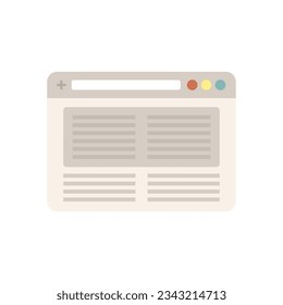 Browser blank icon flat vector. Computer window. Screem interface isolated