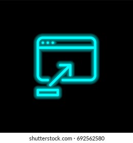 Browser blue glowing neon ui ux icon. Glowing sign logo vector