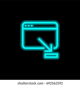 Browser blue glowing neon ui ux icon. Glowing sign logo vector