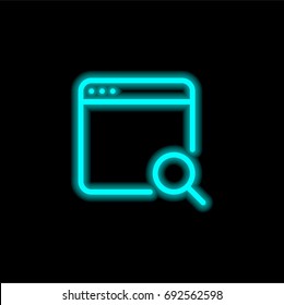 Browser blue glowing neon ui ux icon. Glowing sign logo vector