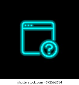 Browser blue glowing neon ui ux icon. Glowing sign logo vector