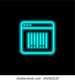 Browser blue glowing neon ui ux icon. Glowing sign logo vector