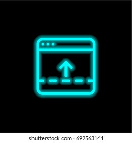 Browser blue glowing neon ui ux icon. Glowing sign logo vector