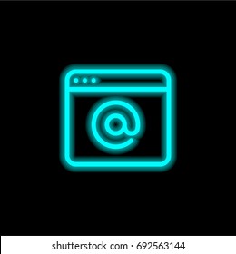 Browser blue glowing neon ui ux icon. Glowing sign logo vector