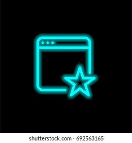 Browser blue glowing neon ui ux icon. Glowing sign logo vector