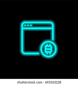 Browser blue glowing neon ui ux icon. Glowing sign logo vector