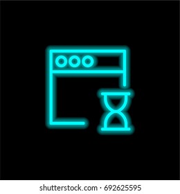 Browser blue glowing neon ui ux icon. Glowing sign logo vector