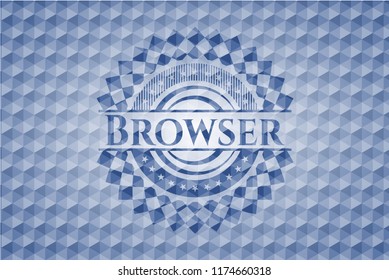 Browser blue hexagon badge.