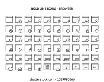 Browser, bold line icons. The illustrations are a vector, editable stroke, 48x48 pixel perfect files. Crafted with precision and eye for quality.
