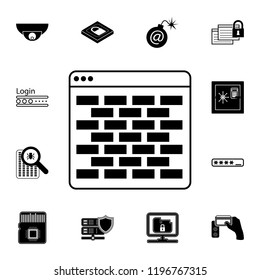 Browser brick wall icon. Detailed set of cyber security. Premium graphic design. One of the collection icons for websites, web design, mobile app on white background