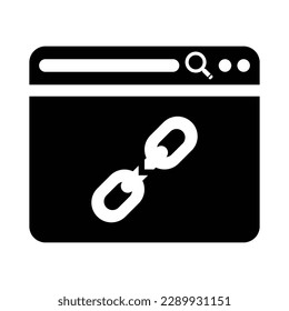 Browser Broken Link Icon, Vector Graphics