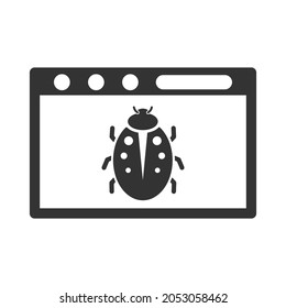 browser bug icon design vector