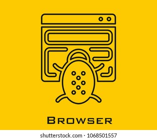 Browser bug vector icon