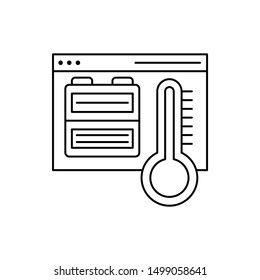 Browser burner smart temperature icon. Element of Internet in life icon