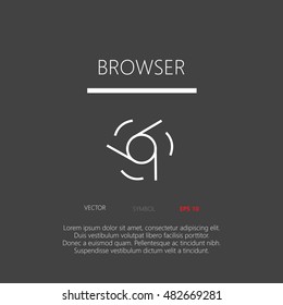 Browser button web icon flat design