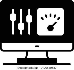 Browser Cache and View Preferences concept, Page speed Control vector icon design, Web design and Development symbol, user interface or graphic sign, website engineering stock illustration