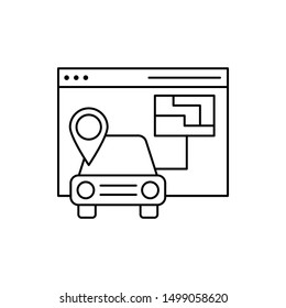 Browser car navigator pin icon. Element of Internet in life icon