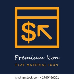 Browser Cash Symbol Thin Outline Inside A Circle premium material ui ux isolated vector icon in navy blue and orange colors