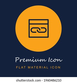 Browser Chain Symbol premium material ui ux isolated vector icon in navy blue and orange colors