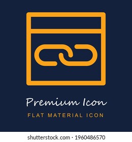 Browser Chain Symbol premium material ui ux isolated vector icon in navy blue and orange colors