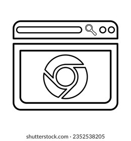 Browser Chrome Icon In Outline Style