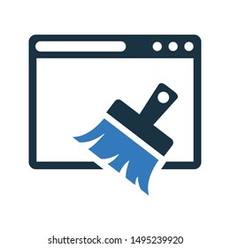 Browser cleaner, cleanup, broom icon