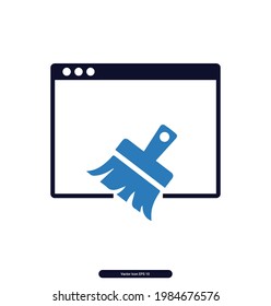 Iconos del Limpiador del navegador. Iconos de ciberseguridad. Signo de seguridad de Internet y símbolos. Ilustración vectorial, Ilustración de 10