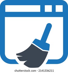 Browser cleanup icon vector illustration 