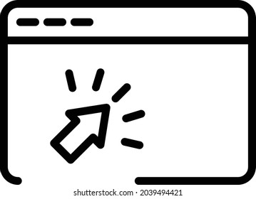 Browser Click Isolated Vector icon which can easily modify or edit

