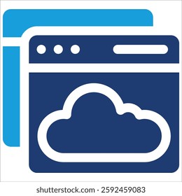 Browser Cloud Icon Element For Design