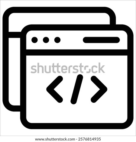 Browser Code Icon Element For Design