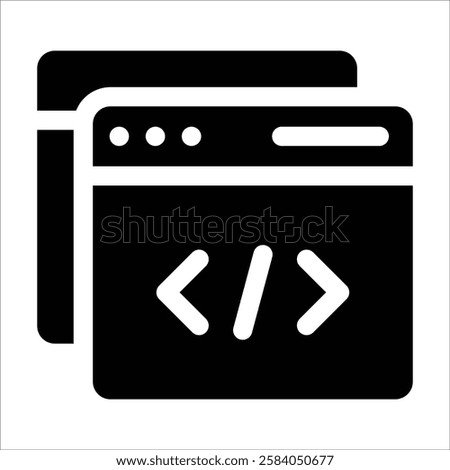 Browser Code Icon Element For Design