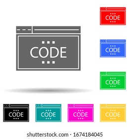 browser coding multi color style icon. Simple glyph, flat vector of web development icons for ui and ux, website or mobile application
