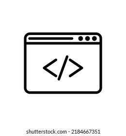 Browser, coding simple icon vector. Flat design.ai