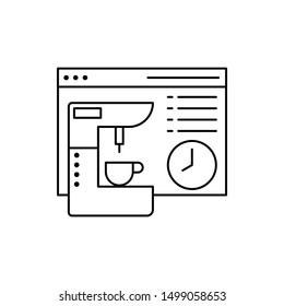 Browser coffee machine clock icon. Element of Internet in life icon