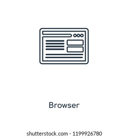 Browser concept line icon. Linear Browser concept outline symbol design. This simple element illustration can be used for web and mobile UI/UX.