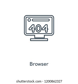 Browser concept line icon. Linear Browser concept outline symbol design. This simple element illustration can be used for web and mobile UI/UX.